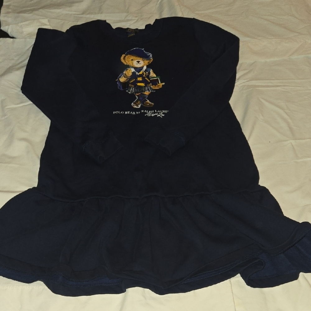 Ralph Lauren Dark Blue Dress with Bear Motif